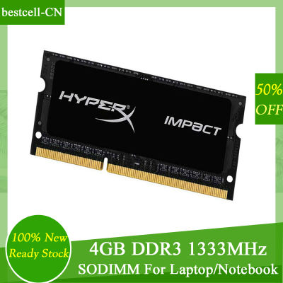 DDR3หน่วยความจำ Ram 4 GB PC3-10600S DDR3-1333Mhz 204pin 1.5V SO-DIMM 4 GB โมดูล Hyperx Shock แล็ปท็อป RAM สำหรับโน๊ตบุ๊ค