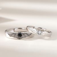 Angel and Devil Personality Wings Stainless Steel Couple Ring for Men and Women Wedding Bride Engagement Couple Promise Rings