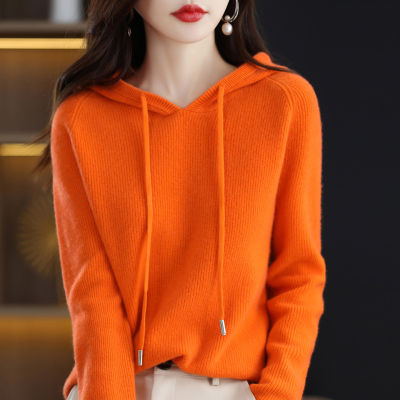 New 2023 autumn wind temperament pullover thick long sleeve hooded regular sweater womens sweater agent to join 2023