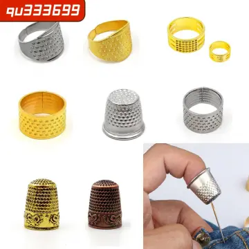 1pc Sewing Thimble Finger Protector Fingertip Thimble Adjustable Metal  Shield Protector For Sewing Embroidery Thimbles For Hand Sewing