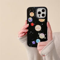 《KIKI》Case.tify Matte Black phone case for iphone 14 14plus 14pro 14promax 13 13pro 13promax Cute Creative cosmic planet pattern designs for girl 12 12pro 12promax 11 High quality shock-proof hard casing New Design Black Simple Style