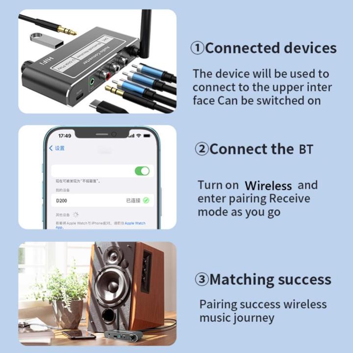 ตัวแปลงเสียงอะแดปเตอร์พร้อมรีโมทคอนโทรลไร้สายเอาต์พุต-aux-อะแดปเตอร์เสียง-u-ดิสก์เล่นไมค์บลูทูธใช้ได้กับเครื่องขยายเสียงโปรเจคเตอร์