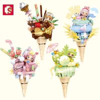 SEMBO Blocks 4สไต์ Candy Planet Ice Cream Cone Building Blocks City DIY ห่อของขวัญ