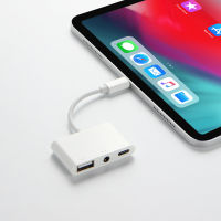 USB C เพื่อชาร์จ USB 3.5มิลลิเมตร AUX หูฟังอะแดปเตอร์สำหรับ Apple Pro 11 12.9 "2018 2020 Type C ถึง3.5แจ็คหูฟังเสียง Cable888