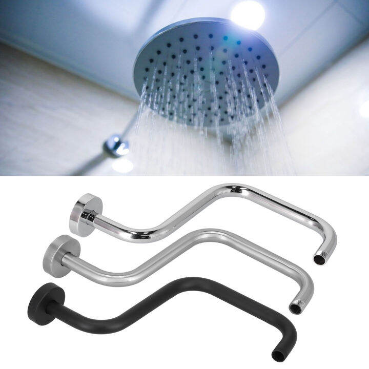 13Inch Wall Shower Head Pipe Arm S Shape Stainless Steel Shower Head