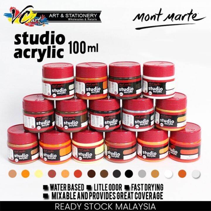 Mont Marte Studio Acrylic Paint Cat Arkilik Nontoxic Paint Waterproof