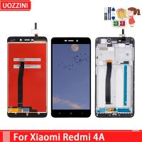 จอแสดงผล LCD ดั้งเดิมสุดๆเหมาะสำหรับเปลี่ยน Xiaomi Redmi 4A ชิ้นส่วนจอสัมผัสแอลซีดีของเครื่องแปลงดิจิทัลพร้อมกรอบ Gratis Ongkir