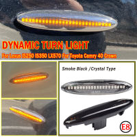 2Pcs Amber Side Marker LED แบบไดนามิกไฟเลี้ยวสำหรับ Lexus IS250 IS350 SC430 Toyota MARK X CROWN UZZ40 Highlander Camry 40