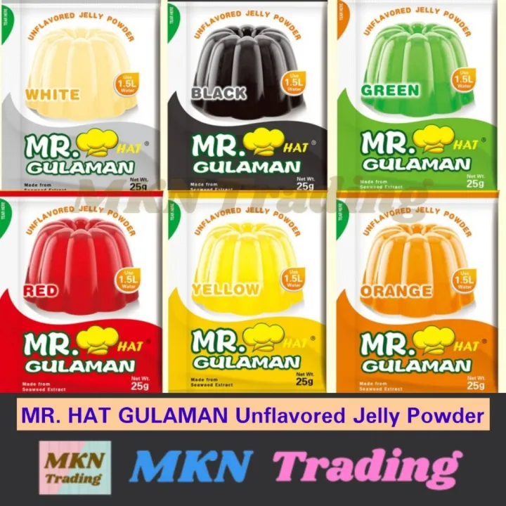 Mr. Hat Gulaman Unflavored Gelatine / Jelly Powder 25g Lazada PH