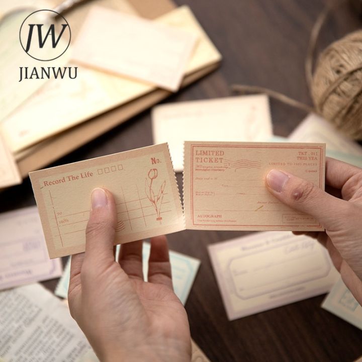 jianwu-30-sheets-eurasian-melody-series-creative-diy-retro-border-memo-pad-junk-journal-collage-decor-material-paper-stationery