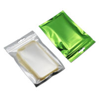 200Pcs Colorful Matte Clear Front Aluminum Foil Zip Lock Storage Bags with Hang Hole Mylar Foil Self Seal Zipper Packaging Pouch