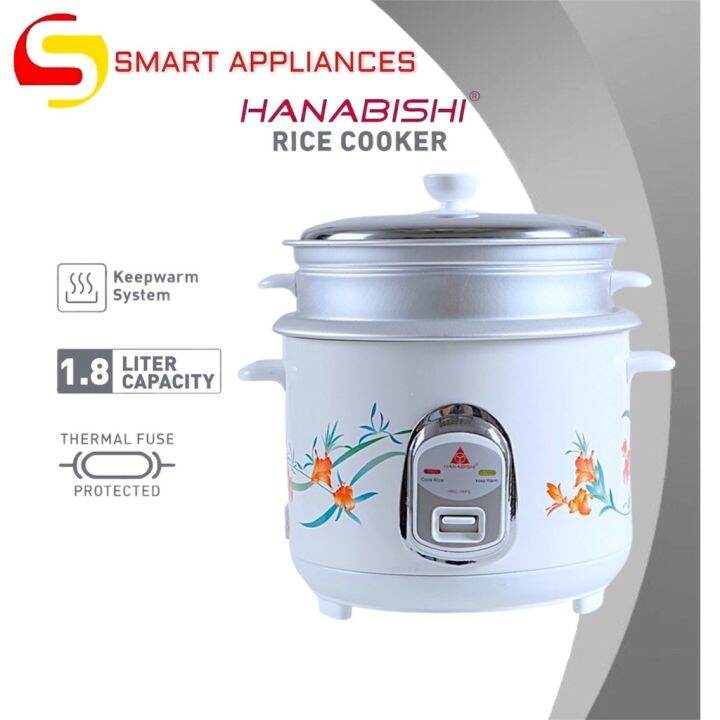 Hanabishi Rice Cooker with Steamer cooker 1.8 Liters HHRC18FS Lazada PH
