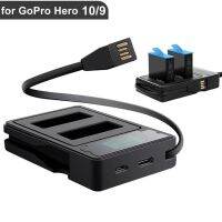 For GoPro Hero 10 9 Black Battery Charger Dual Port with LCD Display Charging Cable for Go Pro 10 9 sports action video cameras