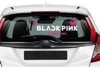 สติกเกอร์ ตัด ไดคัท BLACK PINK In Your Area ขนาดประมาณ 54.17 ซม. มี มงกุฎ ฆ้อน - Sticker PVC กันน้ำ ทนแดด แต่ง รถ BlackPink