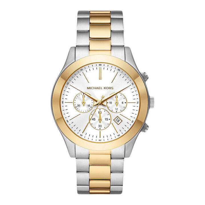 Jam Tangan Pria Michael Kors Slim Runway MK8986 Chronograph White Dial ...