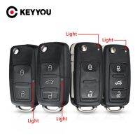 KEYYOU 2/3 Buttons Folding Car Remote Key Flip Key Shell For Volkswagen VW Polo Passat B5 Tiguan Golf Seat Skoda Auto Blank Key