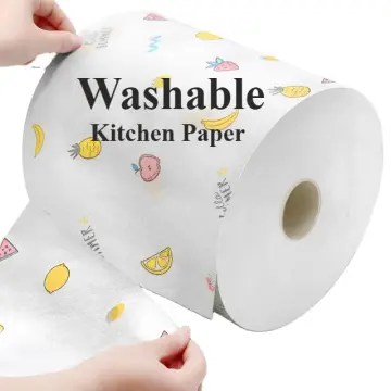 1pc Disposable Kitchen Paper Towel Reusable Lazy Cleaning Cloth, Thickened,  Printed Dishcloth/rack, Dry & Wet Dual-use