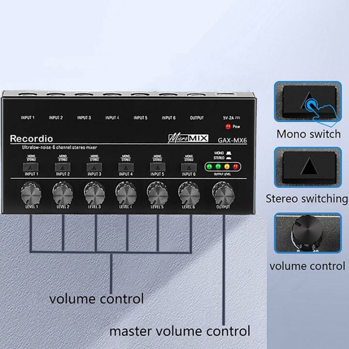 1-piece-6-channels-audio-mixer-mini-stereo-mixer-professional-sound-mixer-6-35mm-low-noise-usb-mixer-for-recording-studio-white