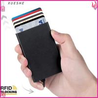 XUESHE อลูมิเนียมอัลลอยด์ นักธุรกิจ กระเป๋าสตางค์ การปิดกั้น RFID กระเป๋าป้องกัน ID ผู้ถือบัตรเครดิต กระเป๋าบัตร RFID