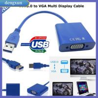 DENGXUN อะแดปเตอร์ USB สายเคเบิลแสดงผล1080P หลายจอ3.0ไปยังการ์ดแสดงผลภายนอก VGA ตัวแปลงวิดีโอ