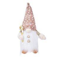 UINN Gnome ตกแต่งคริสต์มาส Plush หมวก Lighted Crutch/ ของขวัญ Elf ตุ๊กตา Window Party รูปน่ารัก Gnome Ornament