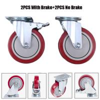 4PCS 5 Inch Furniture Casters Wheels Single-Axis Casters Swivel Caster Wheels Anti-Winding Roller Wheel For Platform Trolley Furniture Protectors  Rep