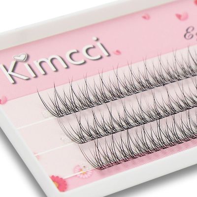 Kimcci 120knots/Case Natural Individual Dovetail Eyelash Extension 3D Mink Cluster Eyelashes Professional Flared Lashes Makeup