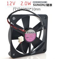 ✔2023ใหม่... SUNON Jianzhun KD1206PFB1-B พัดลมทำความเย็นบางเฉียบ2เส้น12V 2.0W 6010 6CM