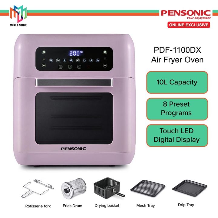 Pensonic 10L Air Fryer Oven with 8 Pre-Set Programs, PDF-1100DX