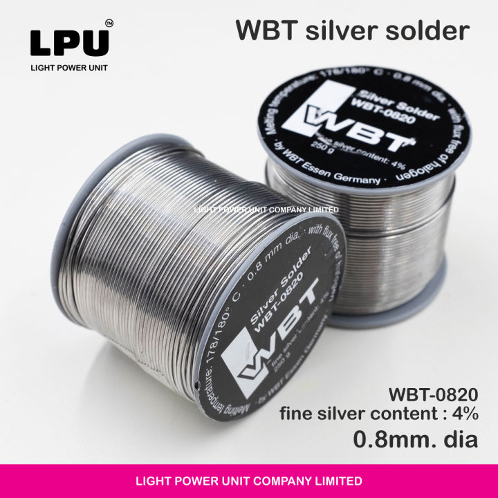 ตะกั่วบัดกรี-เงิน-4-wbt-0820-silver-solder-0-8mm-silver-4-ของแท้จาก-usa-audio-grade-แบ่งขาย