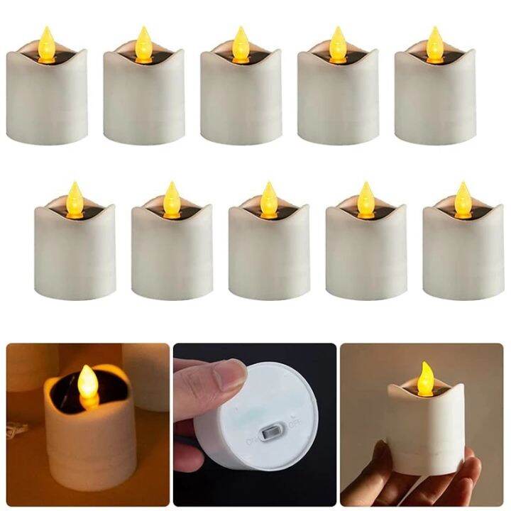 Waterproof Electric Candle Simulation Flameless Solar Powered LED