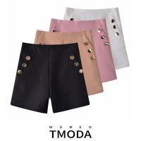 TMODA1292 Shorts Women 2021 Spring Summer Tide Loose High Waist Breasted Pink Casual Loose Fit Lady Female Shorts 4 Colors