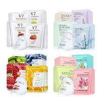 20Pcs Face Mask Sets Fresh Fruit Face Care Sheet Masks Hydrating Anti-Aging Oil Control Acne Treatment Facial Mask Skin Care Set