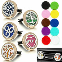 Stainless steel Gold Aromatherapy Essential oil Diffuser Locket Car Vent Clip