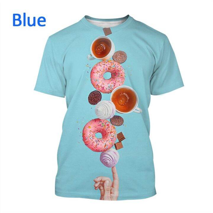 4-20y-boy-girl-chocolate-donuts-t-shirt-summer-teen-children-birthday-food-printed-clothes-t-shirt-kids-baby-fashion-tshirt-tops