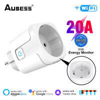 Aubess 20A WiFi ปลั๊กอัจฉริยะพร้อมการตรวจสอบพลังงาน EU Smart Socket Timing Function ควบคุมด้วยเสียงผ่าน Alexa Google Home Yandex-Xiaan Store