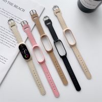 ▪◈ Leather strap For Xiaomi Band 7 Wristbands Women bracelet for xiaomi Miband 7 Smart Watch Accessories Fashion