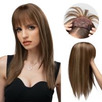 ▲✌ Synthetic Hair Topper Toupee Fiber Hairpiece For Women Clip In Bangs Extension Wig Lady Fake Natural Invisiable Black Brown C8