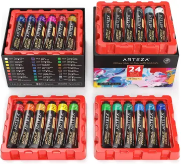 Arteza Acrylic Pouring Paint 2oz Bottles Set of 32 Assorted Colors High Flow