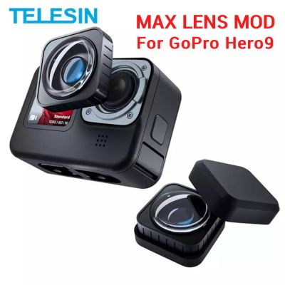 TELESIN Max Lens Mod For GoPro9/10 Ultra-wide Angle 155˚ เลนส์เสริมสำหรับ Gopro10/9 ถ่ายได้มุมกว้างขึ้น กันสั่นได้ดียิ่ง