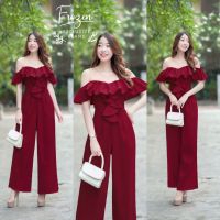 Aya_shop เสื้อผ้าแฟชั่น Jumpsuit สีแดง พร้อมส่ง