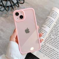 สีลูกอมขอบซิลิโคนกันกระแทกเคสปกป้องโทรศัพท์14pro สำหรับสูงสุด11เคสใส Iphone 12ใส13