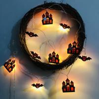 Halloween Lights Battery Operated Spooky LED String Lights with Bat Castle Ghost Halloween Decorations Battery Operated Lights for Indoor Outdoor Garden Home Window convenient