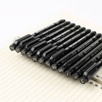 ปากกาวาดภาพขนาดไมครอนสีไม่จาง6/9/12ชิ้น/เซ็ตกันน้ำปากกาที่ผลิตน้ำสีดำที่เขียนคิ้วบางสำหรับเครื่องเขียนมังงะ