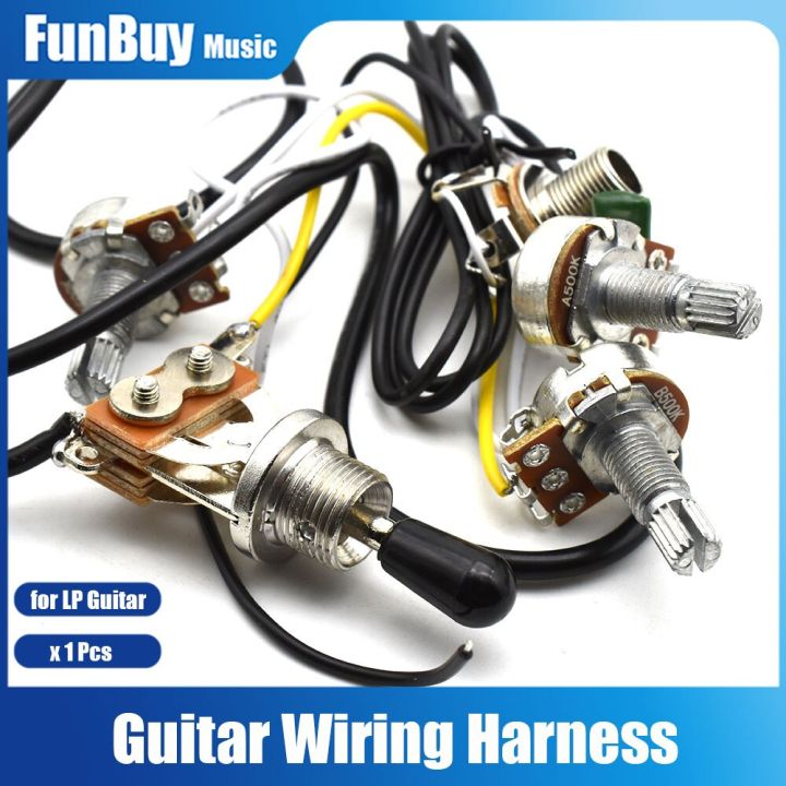electric-guitar-pickup-wiring-harness-kit-2v1t-500k-pots-potentiometer-3-way-switch-with-output-jack-for-lp-lp-electric-guitar