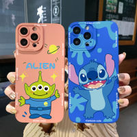 สำหรับ Realme C35 C11 2021 C12 C15 C21Y C25Y C25S Realme 5 5i 6i 9i 8 Pro Alien Stitch น่ารักฝาครอบขอบสี่เหลี่ยมเต็มเคสป้องกัน