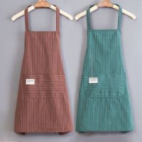 Sleeveless apron womens kitchen household polyester cotton work greaseproof cute fashion adult Overalls Aprons