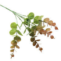 ประดิษฐ์จำลอง Eucalyptus Garland Faux Silk Leaf Vine Greenery งานแต่งงาน Decor Money Leaf Bunch Garden Home Decoration