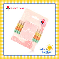 MindLove หนังยางรัดผมสไตล์เกาหลี สีสัน คละสี รุ่นเส้นหนา โทนสีหวาน สีพาสเทล 12 เส้น ขนาด 3 mm ยางมัดผม Pastel Hair Rings