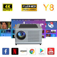 Y8ใหม่โปรเจ็คเตอร์อัจฉริยะพกพาได้1080P 400ANSI 5G 1920*1080 HD โรงละครกลางแจ้งในบ้าน LED 4K ภาพอุปกรณ์หลากหลายเชื่อมต่อบลูทูธ